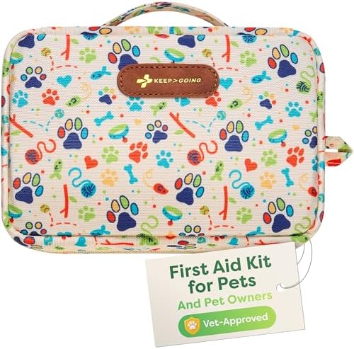 KeepGoing Pet First Aid Kit for Dogs & Cats, 99 Pc. Travel Emergency Kit by KEEP%3EGOING