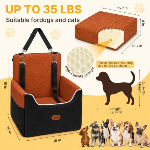 ALL GOOD PET SUPPLIES Dog Car Seat for Small/Medium Dogs Under 35lbs - Image 3