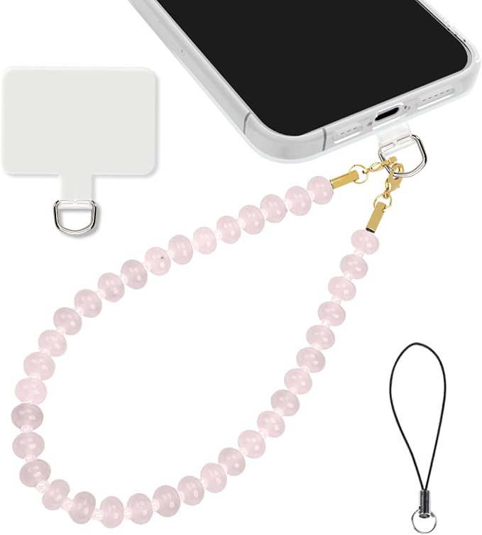 Natural Healing Crystals Stones Cell Phone Wrist Strap Camera Lanyard &Tether Tab,Handmade Beaded Wallet Keychain Wristlet,Bag Purse Charms Chain for iPhone Case,Women Teacher Travel Safety Essentials by EJU