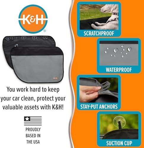 K&H Car Door Protector for Dogs, 2 Pack, 27x19in Gray - Image 3