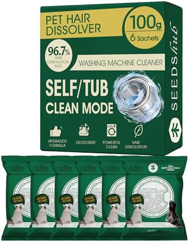 Washing Machine Cleaner for Pet Hair, 6-Month Supply by Seedshub