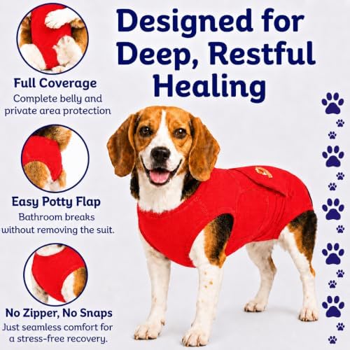 Surgi Snuggly Dog Surgery Recovery Suit, Cone Alternative, Spay/Neuter MS - Image 4