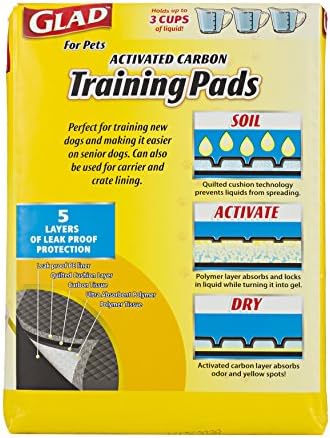Glad for Pets Black Charcoal Puppy Pads, All-in-One | Puppy Potty Training Pads that Absorb & NEUTRALIZE Urine Instantly | New & Improved Quality Puppy Pee Pads, 14 Count (Pack of 2) - Image 2