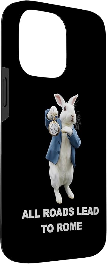 Funny AI Rabbit Meme Tshirt - All Roads Lead to Rome Humor Case for iPhone 14 Pro Max - Image 3
