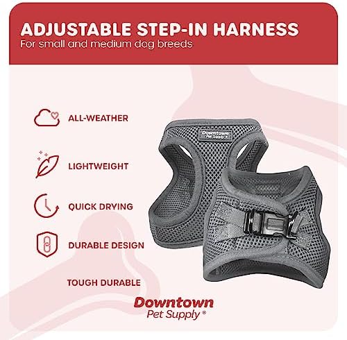 Downtown Pet Supply Step in Dog Harness No Pull, X-Large, Light Gray - Adjustable Harness with Padded Mesh Fabric and Reflective Trim - Buckle Strap Harness for Dogs - Image 3
