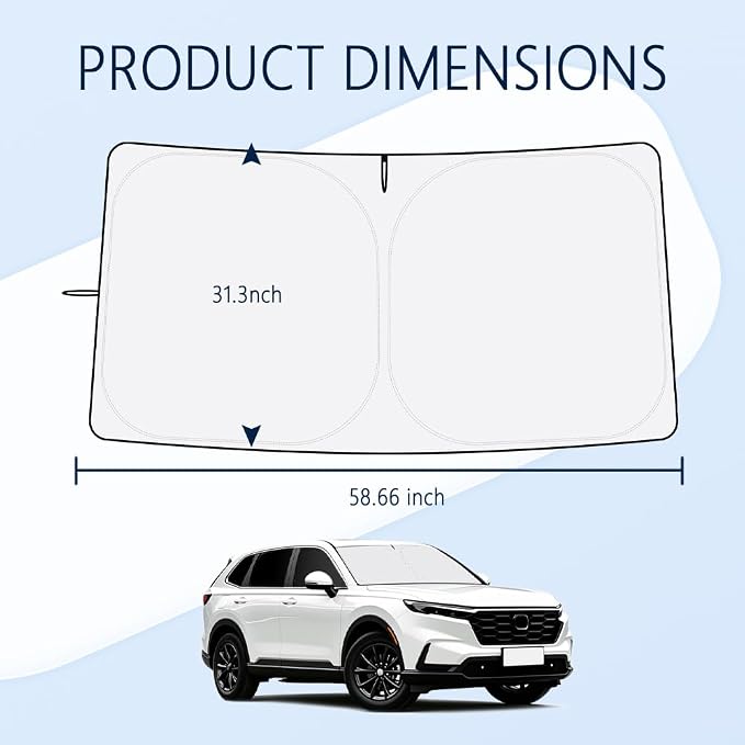 Car Windshield Sun Shade Compatible with Honda CRV 2023-2026,Oxford Cloth Sun Shade for Car Windshield with Foldable Design,Windshields Cover Suns Shades for Blocking Heat with Storage Bag - Image 2