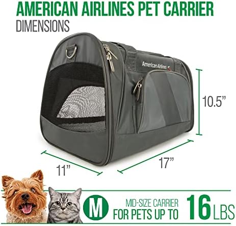 Sherpa American Airlines Travel Pet Carrier, Airline Approved & Guaranteed On Board - Charcoal Gray, Medium - Image 3