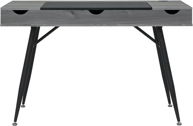 Calico Designs Nook Modern Office Laptop Writing Desk- 47.25″ Wide Home Workstation Space-Saving with Storage Compartments, Greywash - Image 4