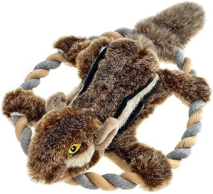RUFFIN' IT Woodlands, Plush Chipmunk Dog Toy with Rope Chew Ring, 11.5 in - Image 4