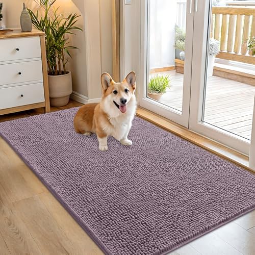 OLANLY Dog Door Mat for Muddy Paws 54x32, Super Absorbent Chenille Mud Mat by OLANLY
