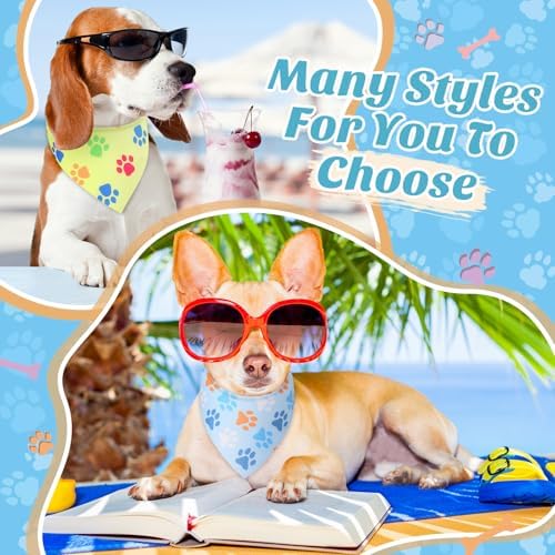 Weewooday 50 Pcs Paw Dog Bandanas Bulk, 31.5 x 21.7 x21.7 Inch - Image 2
