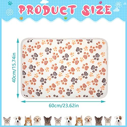 Tatuo 4 Pcs Fleece Dog Blankets for Puppy Cat, Cream, 24 x 16 in, Paw - Image 6