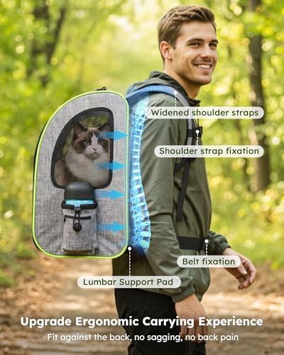 pecute XL Cat Backpack Expandable, Cat Carrier Backpack Acrylic Window - Image 6