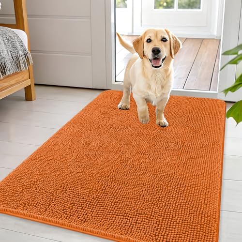 OLANLY Dog Door Mat for Muddy Paws 44x32, Super Absorbent Chenille Mud Mat by OLANLY