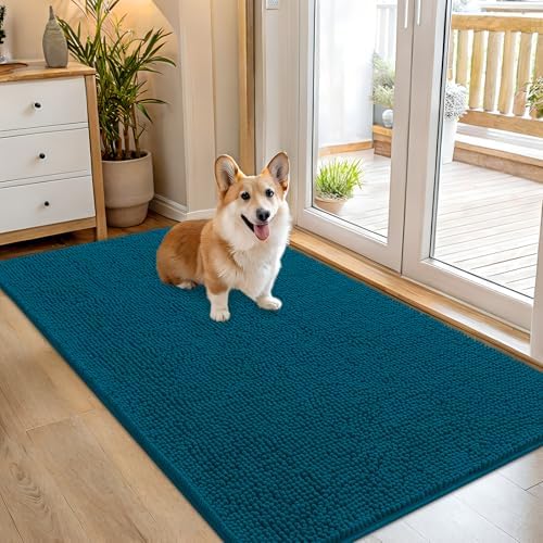 OLANLY Dog Door Mat for Muddy Paws 54x32, Super Absorbent Chenille Mud Mat by OLANLY