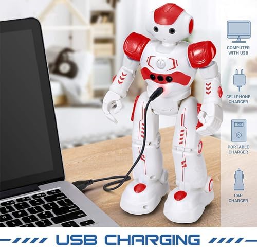 KingsDragon RC Robot Toys for Kids, Gesture & Sensing Programmable Remote Control Smart Robot for Age 3 4 5 6 7 8 Year Old Boys Girls Birthday Gift Present,Red - Image 4