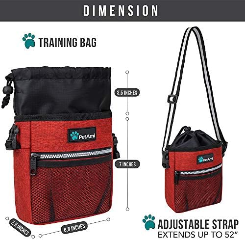 PetAmi Hands Free Dog Treat Pouch for Training and Walking, Red - Image 6