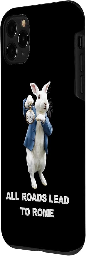 Funny AI Rabbit Meme Tshirt - All Roads Lead to Rome Humor Case for iPhone 11 Pro - Image 2