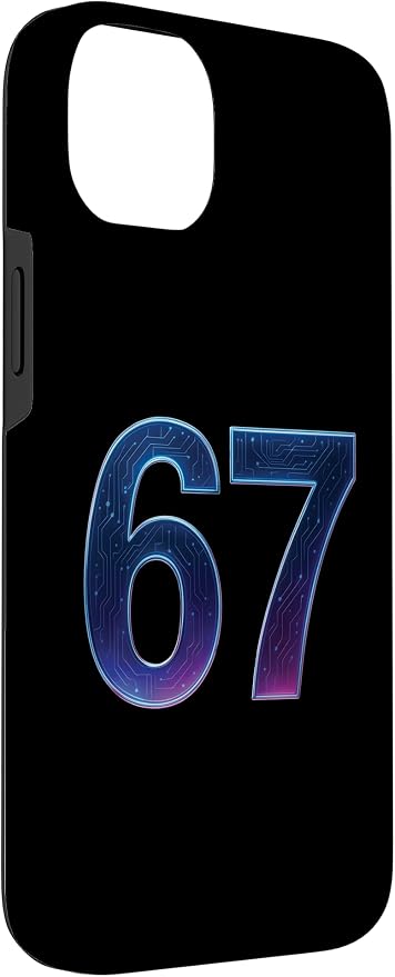 67 Meme Ai Quantum Number 67th Six Seven Tech Digital Future Case for iPhone 14 Plus - Image 3