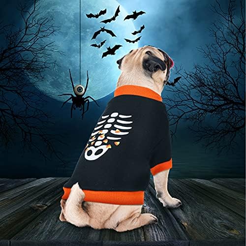 Weewooday 5 Pcs Halloween Dog Shirt Pumpkin Ghost Print,Scary Pattern,S - Image 5