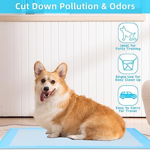 FluffyDream Super Absorbent Waterproof Dog and Puppy Pet Training Pad, Housebreaking Pet Pad,Blue (30"X30"(100PCS)) - Image 3