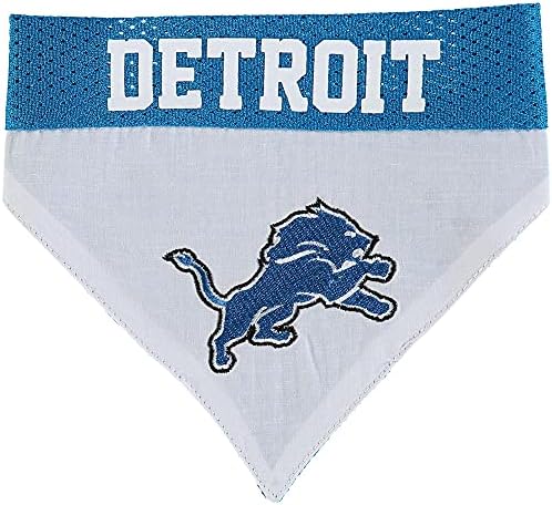 NFL DOG BANDANA - DETROIT LIONS REVERSIBLE PET BANDANA. 2 Sided Sports Bandana with a PREMIUM Embroidery TEAM LOGO, Large/X-Large. - 2 Sizes & 32 NFL Teams available - Image 2