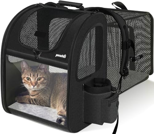 pecute Cat Backpack Expandable, Cat Backpack for Cat with Acrylic Window by pecute