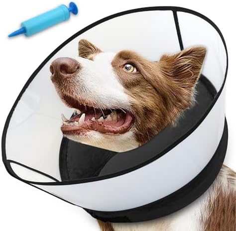 Inflatable Dog Cone Collar,Soft Elizabethan Anti-Lick Pet Recovery Collar by Unknown