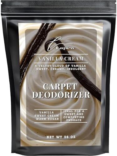 Lapew Vanilla Cream Carpet Deodorizer Powder - Pet Safe Freshener for Vacuuming | Scented Odor Eliminator for Home | 36 oz by Lapew