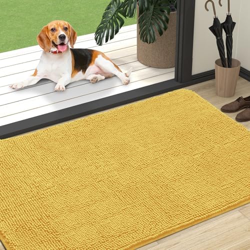 OLANLY Dog Door Mat for Muddy Paws 47x32, Super Absorbent Chenille Mud Mat by OLANLY