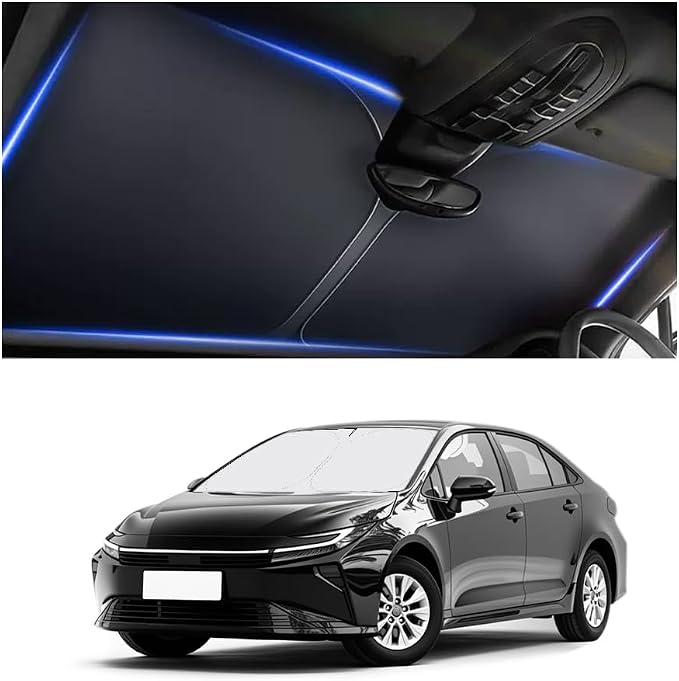 Car Windshield Sun Shade Compatible with Toyota Corolla 2020-2026,Oxford Cloth Sun Shade for Car Windshield with Foldable Design,Windshields Cover Suns Shades for Blocking Heat with Storage Bag by Aokdom