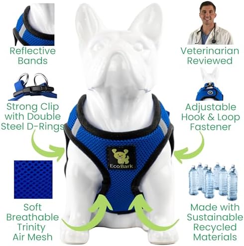 EcoBark Step in Dog Harness, Soft Mesh Halter Vest, Royal Blue, Medium - Image 3