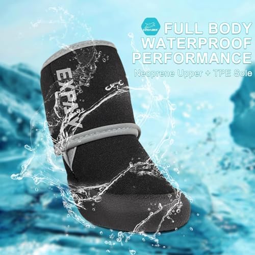 EXPAWLORER Waterproof Dog Shoes for Small Medium Large Dogs, Dog Shoes for Hot Pavement, Hiking Walking, Reflective Dog Booties for Outdoor Snow Rain Days, Anti-Slip Dog Boots & Paw Protectors - Image 2