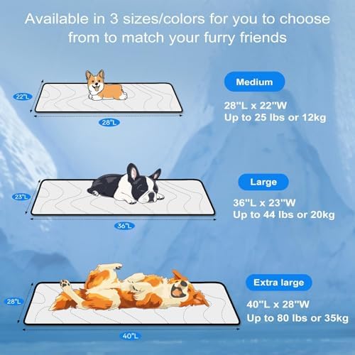 Cozyide Dog Cooling Mat, Q-Max>0.45, 36" L x 23" W, Dark Grey - Image 6