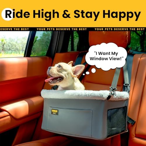 Conlun Elevated Pet Car Seat with Cooling Mat, Travel Booster for Small Dog - Image 7
