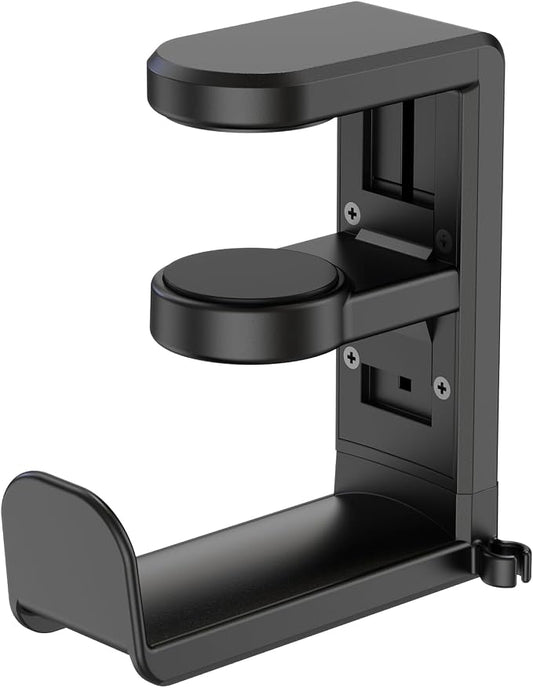 EURPMASK Rotating Headphone Stand - PC Gaming Headset Holder, Adjustable Clamp-on Under Desk Hanger With 360 Degree Swivel & Cable Clip Organizer - Black by EURPMASKChoosethecolorofeurope