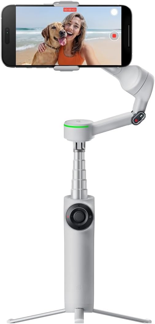 Insta360 Flow 2 PRO Gimbal Stabilizer for Smartphone, AI-Powered Tracking, 3-Axis Stabilization, Built-in Tripod, Portable & Foldable, Deep Track 4.0 Auto Tracking Phone Stabilizer Creator - Gray - Image 4