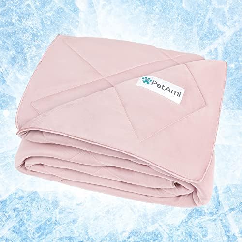 PetAmi Cooling Dog Blanket Lightweight Soft for Medium Pet Cat, 29x40 Pink by PetAmi