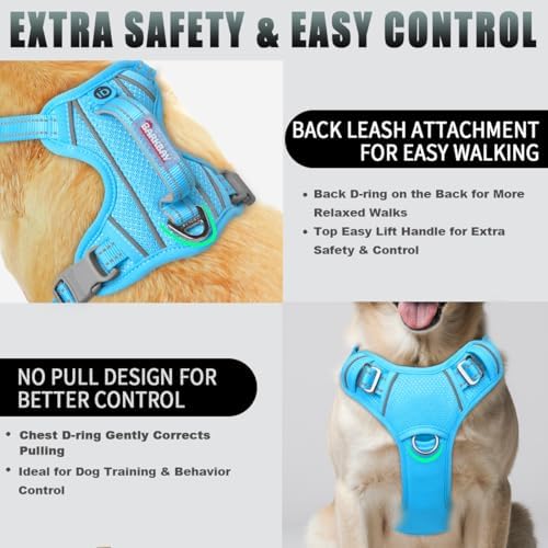 BARKBAY Dog Harness for Large Dogs No Pull Dog Vest ID Tag Pocket - Image 3
