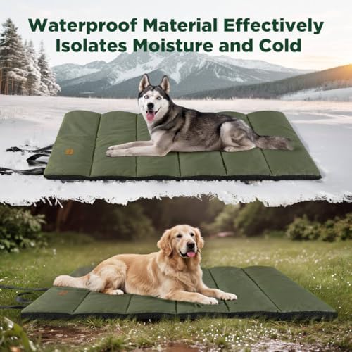 Gimars Upgraded Thickened XL Outdoor Dog Bed with Waterproof Film, Easy to Roll Up with Buckle, Large Travel Pet Bed for Large & Extra Large Dog, Portable, Foldable, Washable for Camping,Traveling - Image 6