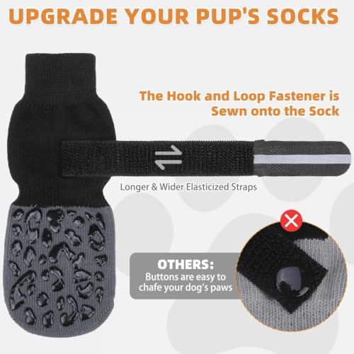 KOOLTAIL Anti Slip Dog Socks to Prevent Licking Paws,Dog Shoes for Hot Pavement, Reflective Traction Control Booties, Dogs Boots & Paw Protector for Hardwood Floors Small Medium Large Senior Dogs - Image 4