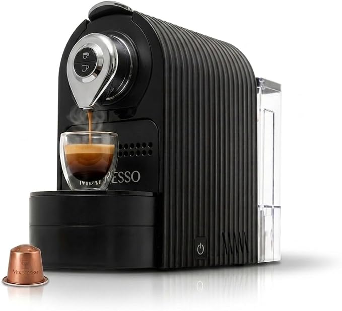 Mixpresso Espresso Machine, Compatible with Nespresso OriginalLine Capsules | 1400W single serve coffee maker with one-touch operation, 19-bar Italian pump and 27oz water tank, black by Mixpresso