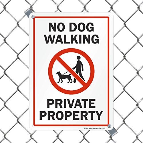 SmartSign "No Dog Walking - Private Property" Sign | 10" x 14" Plastic - Image 3
