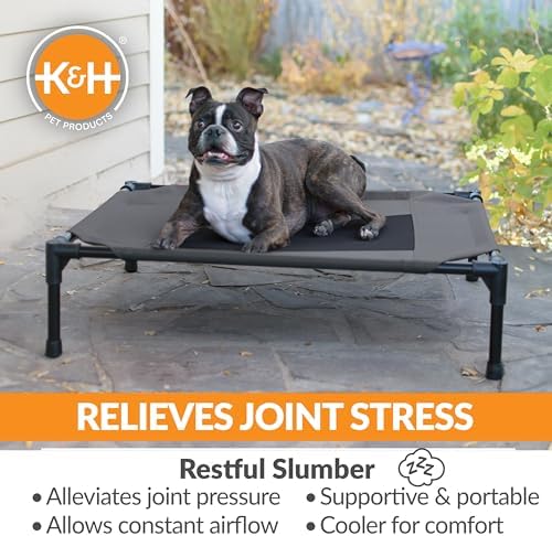 K&H Outdoor Elevated Dog Bed for Small & Medium Pets, Charcoal, 32x25in - Image 5