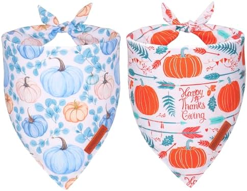 ADOGGYGO Thanksgiving Dog Bandana, Fall Pumpkin Dog Scarf, Small by ADOGGYGO