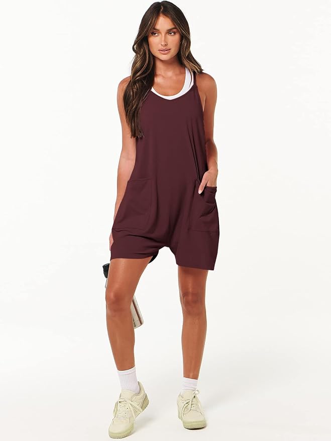 ANRABESS Womens Rompers Summer Casual Loose Sleeveless Overalls Spaghetti Strap Shorts Jumpsuit 2026 Beach Vacation Clothes - Image 7