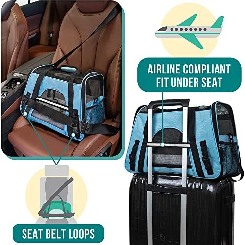 PetAmi Airline Approved Pet Carrier for Cats & Small Dogs, Large Light Blue - Image 6
