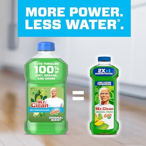 Mr. Clean All Purpose Cleaner, Floor Cleaner for Mopping Home, Bathroom, & Kitchen, Cleaning Liquid for Mop & Bucket, Cleaning Supplies, Multi-Surface Dilutable, Gain, 41oz (Pack of 4) - Image 5