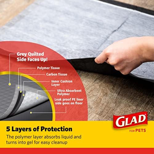 Glad for Pets Black Charcoal Puppy Pads, Large, 150 Count, 2-Pack - Image 5