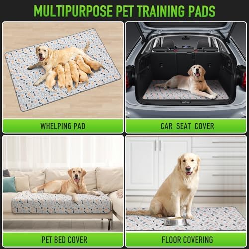 Hompet Washable Pee Pads for Dogs, 51"x28", 2-Pack Thick Heavy Absorbency Reusable Pee Pads Prevent Leakage Non-Slip, Pet Training Pads for Puppy Playpen, Crate, Potty, Floor, Bed, Sofa - Image 5